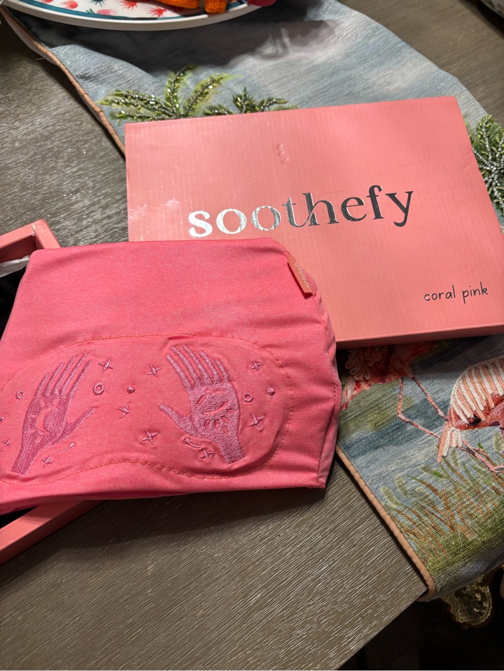 New with tag SootheFy Cool Coral Pink Eye Mask - Soothefy cool migraine relief